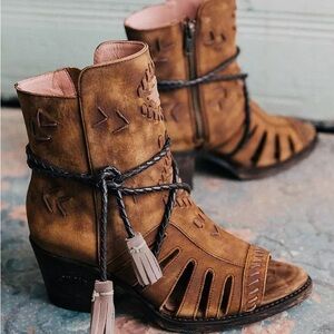 Brown Leather Ankle Boots